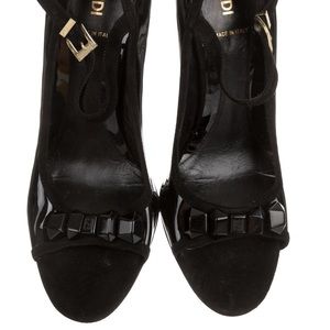FENDI Black Patent Leather Rockstud Heels